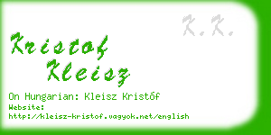 kristof kleisz business card