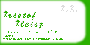 kristof kleisz business card